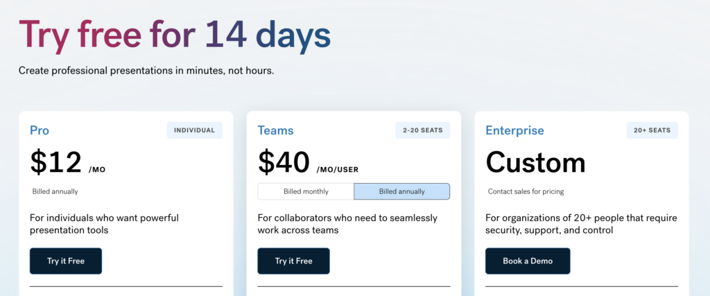 beautiful.ai 料金プラン